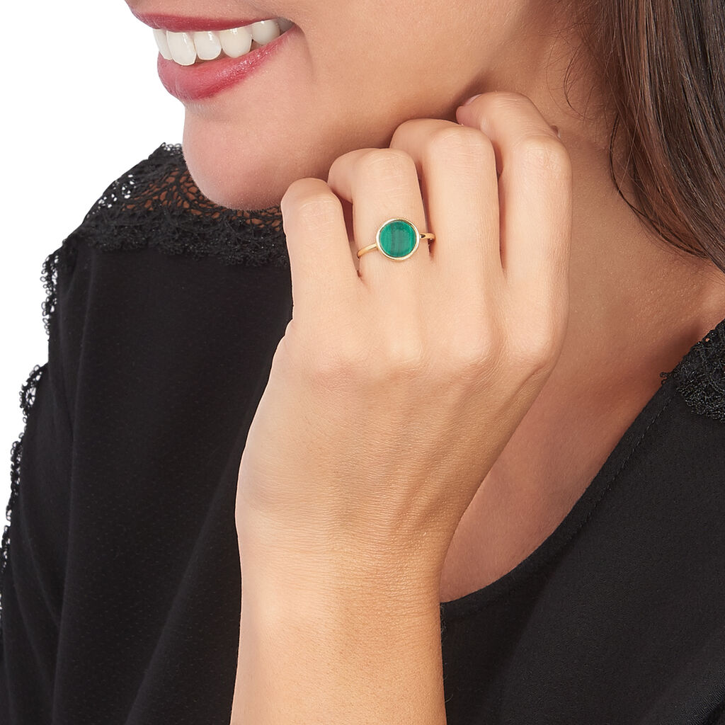 Anello Beverly Oro Giallo Malachite - Anelli con Pietre Donna | Stroili