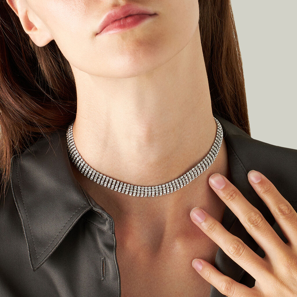 Collana Tennis Romantic Shine Metallo Cristallo - Collane Choker Donna | Stroili