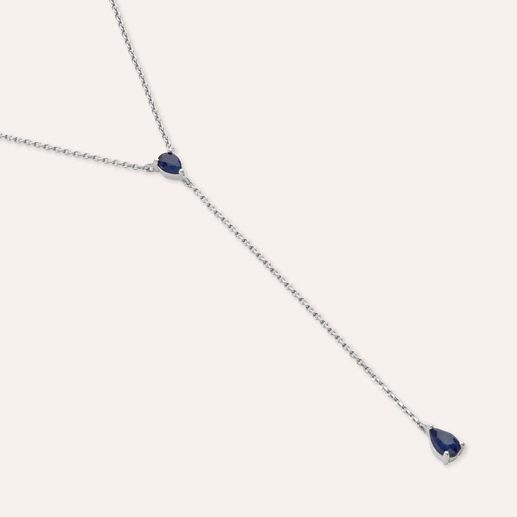 Collana Charlotte Oro Bianco Zaffiro