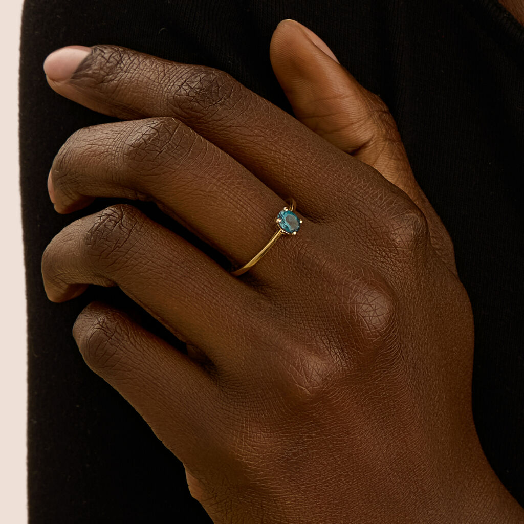 Anello Solitario Amélie Oro Giallo Topazio