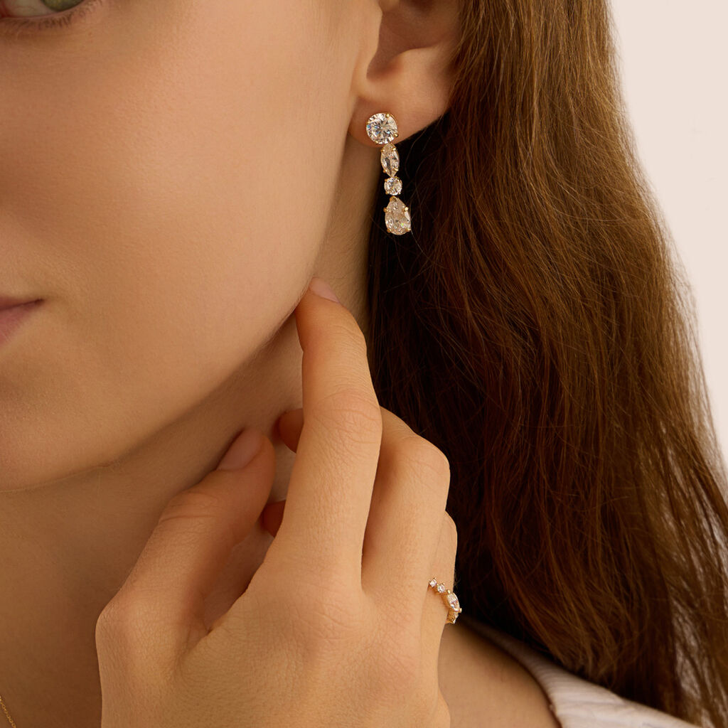 Orecchini Pendenti Claire Oro Giallo Cubic Zirconia