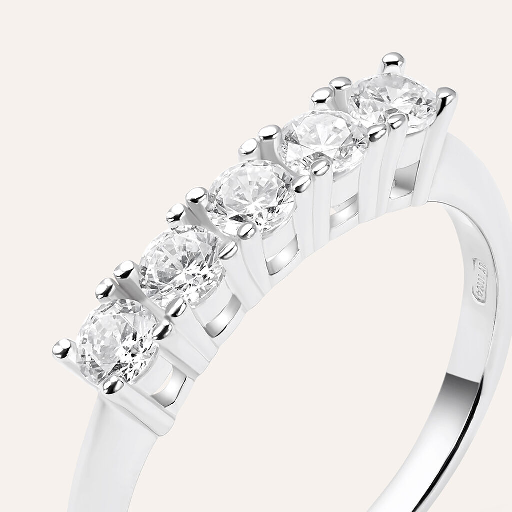 Anello Riviere Silver Elegance Argento Rodiato Cubic Zirconia