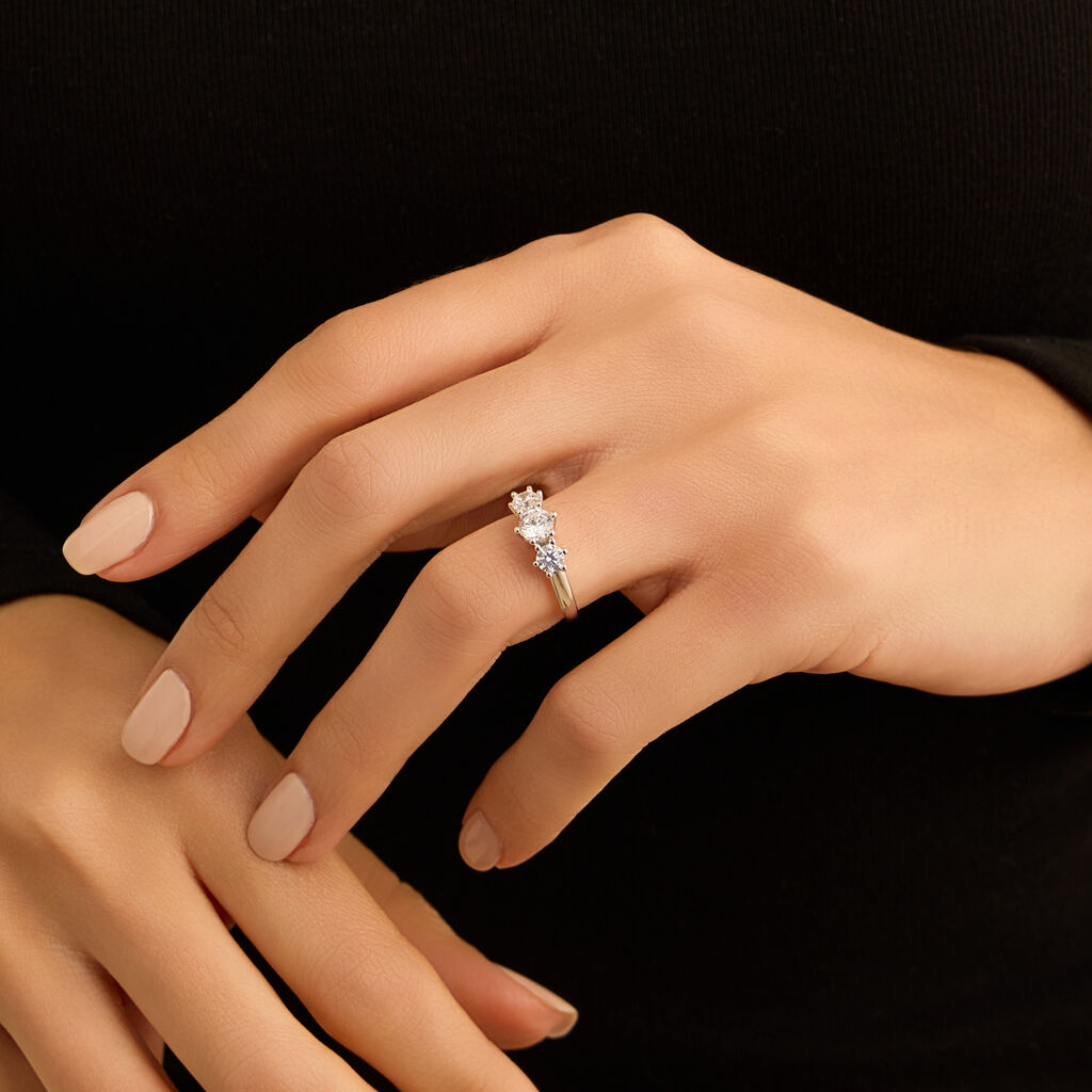 Anello Trilogy Silver Elegance Argento Rodiato Cubic Zirconia