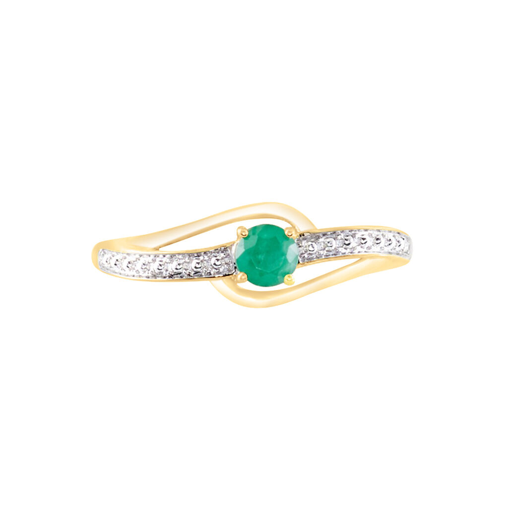 Anello Solitario Charlotte Oro Giallo Smeraldo