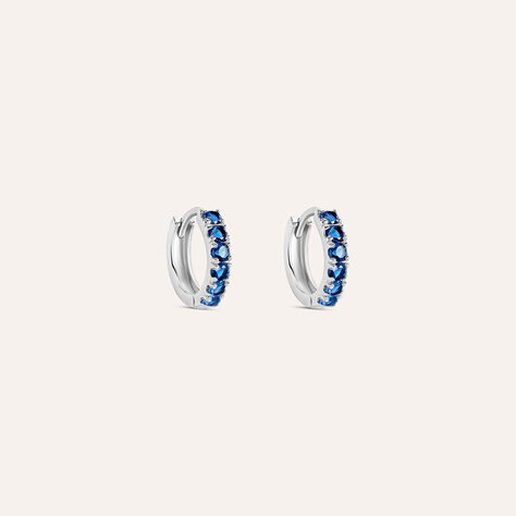 Orecchini A Cerchio In Oro Bianco 585 (14kt) Lucidi - Modello ST01WG - Confezione Regalo