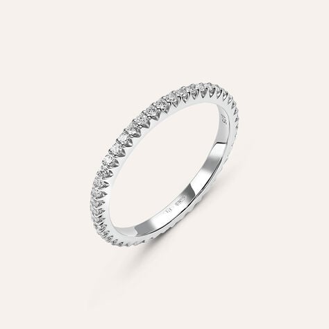 Fede Classica Eternity 1.8 mm Oro Bianco Diamante - Anelli con Incisione Donna | Stroili