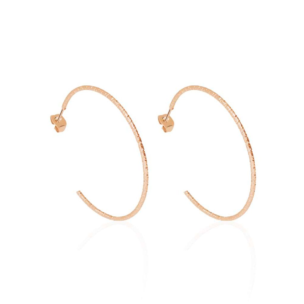 Orecchini a cerchio in acciaio rosato