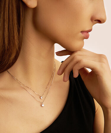 Collana Punto Luce Claire Oro Bianco Cubic Zirconia