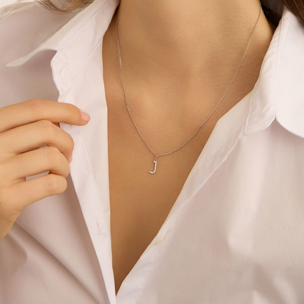 Pendente Poème Oro Bianco Cubic Zirconia - Ciondoli Donna | Stroili