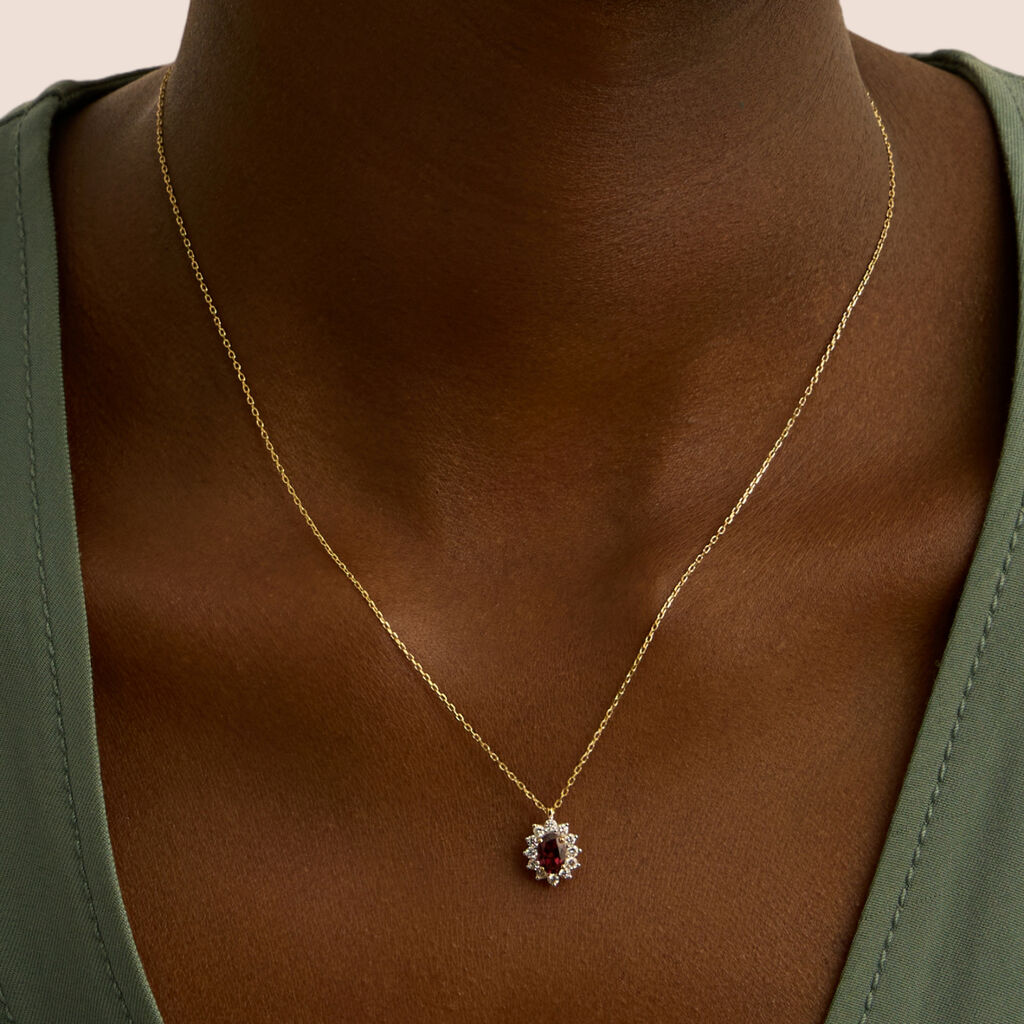 Collana Jasmine Oro Giallo Rodolite Diamante