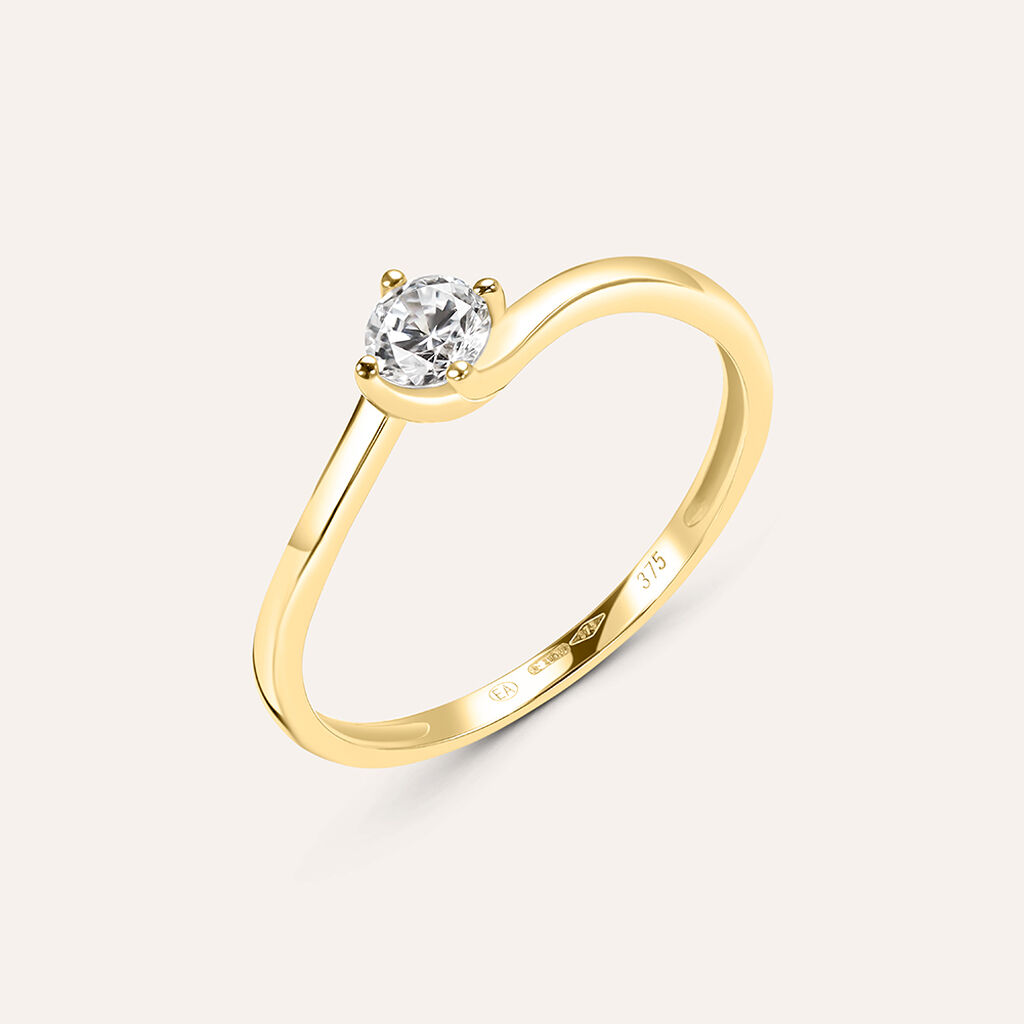 Anello Solitario Claire Oro Giallo E Cubic Zirconia