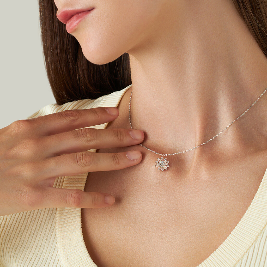 Collana Silver Moments Argento Bicolore Bianco / Rosa Cubic Zirconia - Collane Donna | Stroili