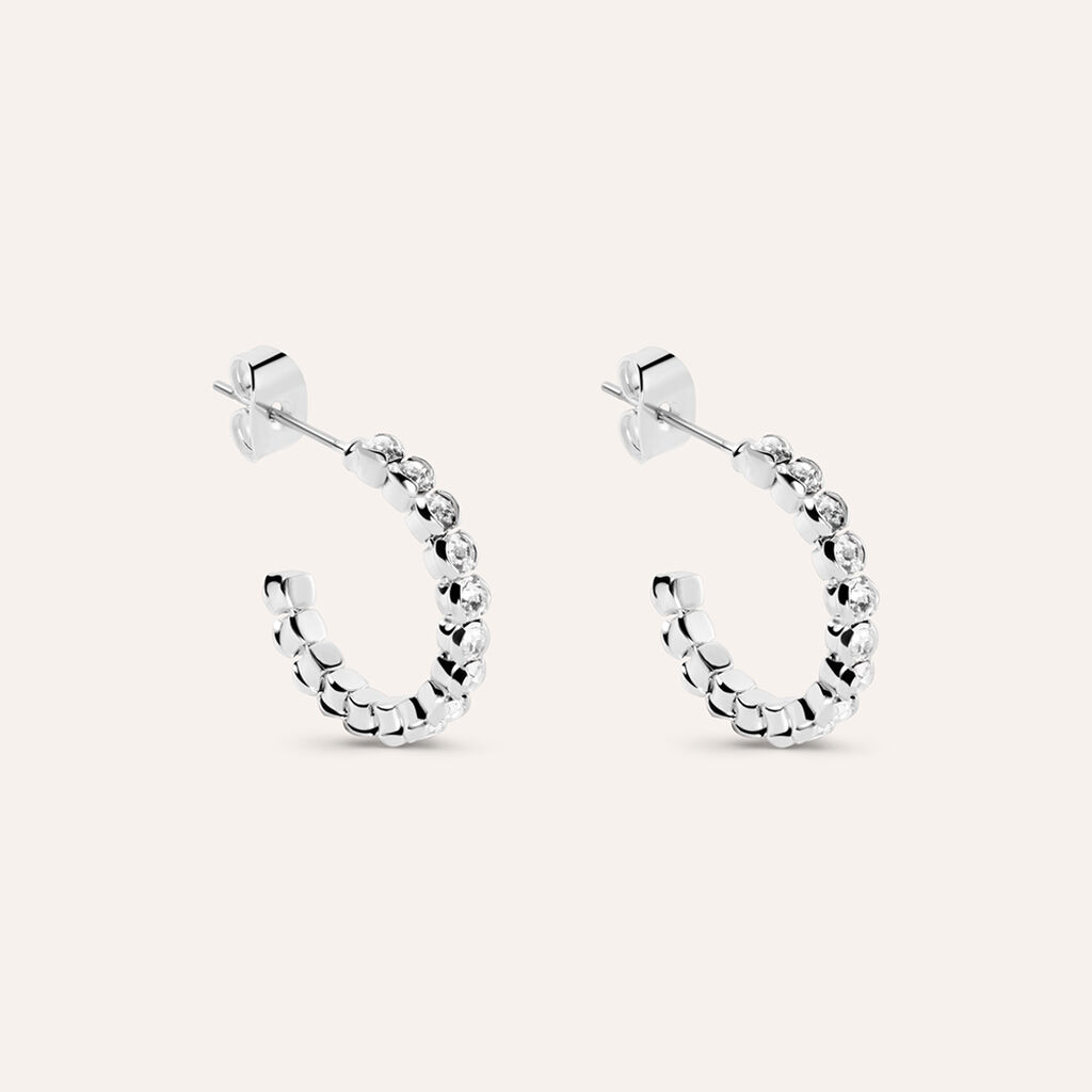 Orecchini A Cerchio Romantic Shine Metallo Cristallo