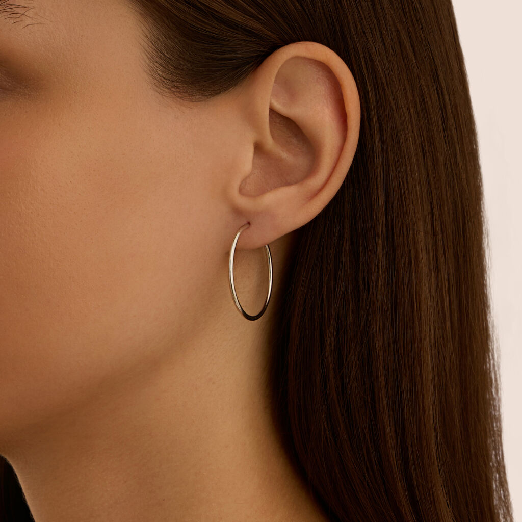 Orecchini A Cerchio Toujours Oro Bianco