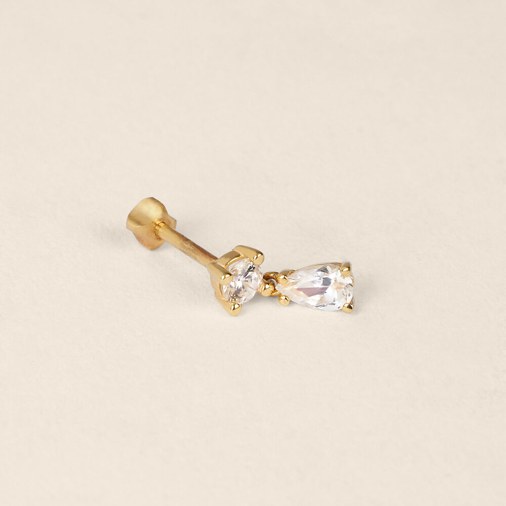 Flesh Tunnel Spina Acciaio Zirconia Cristallo Epossidica - Foto 10