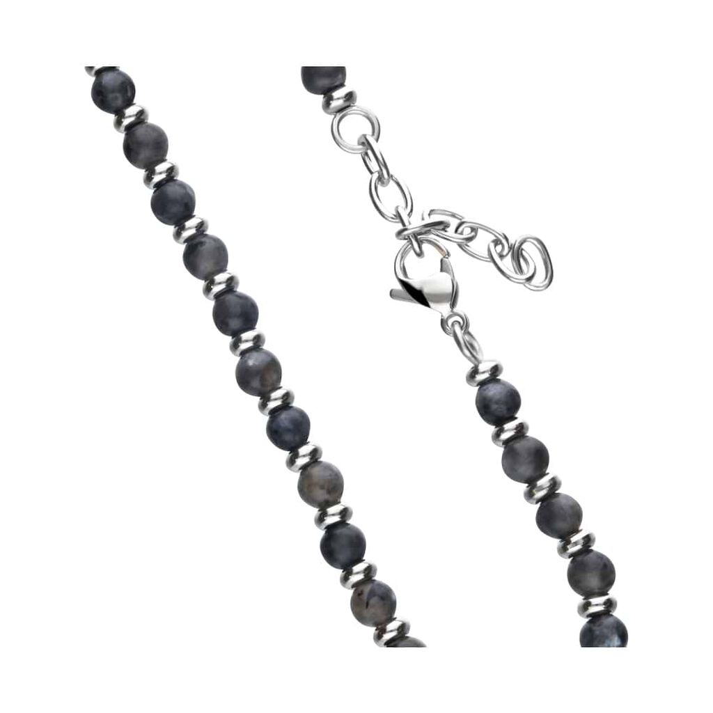 Bracciale Acciaio Labradorite 19+3cm
