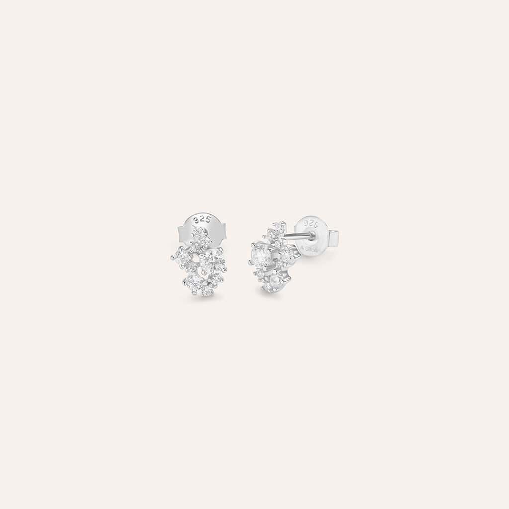 Orecchini Lobo Silver Elegance Argento Rodiato Cubic Zirconia