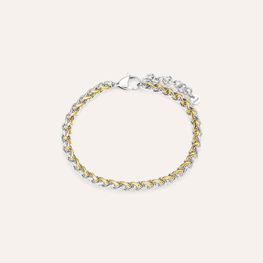 Bracciale Catena Man Code Acciaio Bicolore Dorato / Bianco