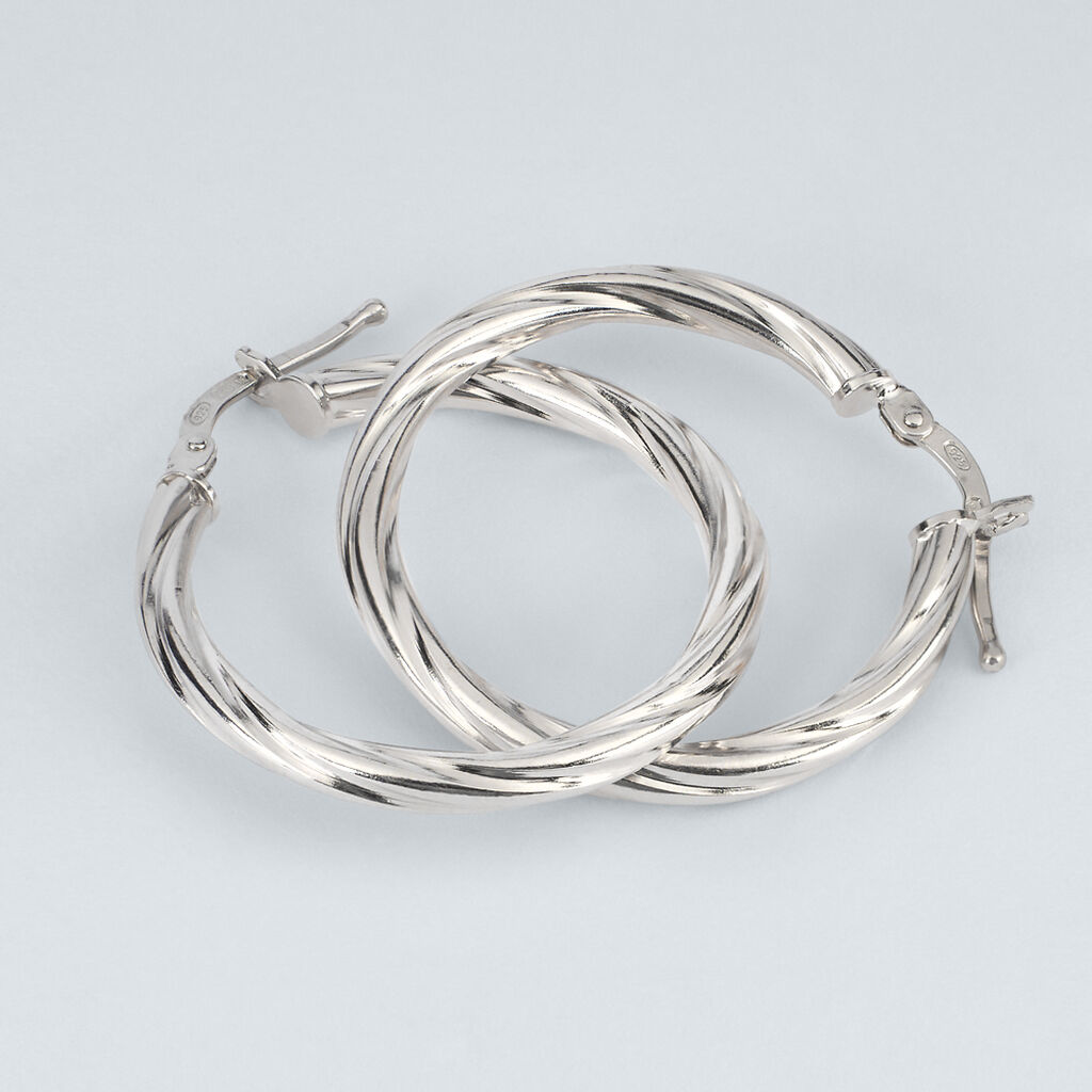 Orecchini A Cerchio Silver Collection Argento Rodiato