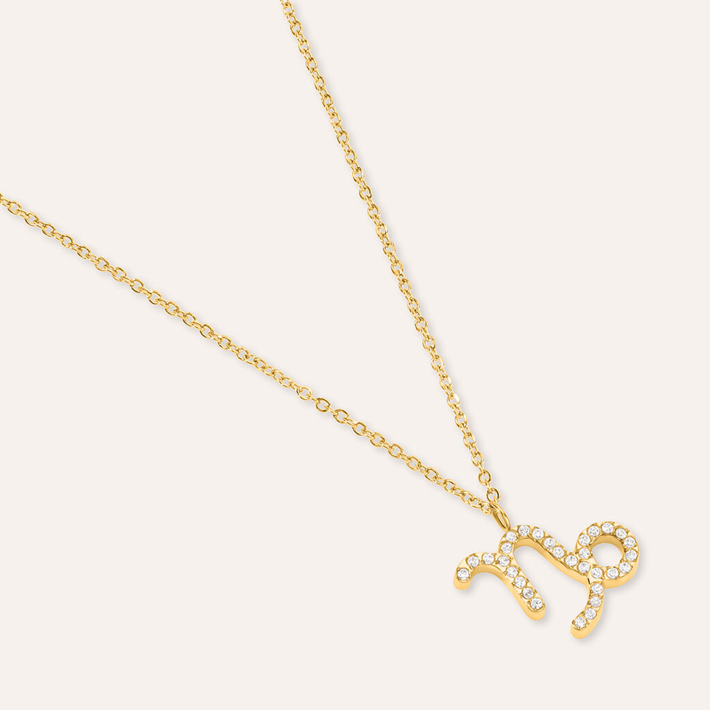 Collana Radiance Acciaio Dorato Cubic Zirconia