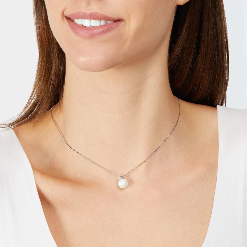 Collana Silver Pearls Argento Rodiato Perla sintentica Cubic Zirconia - Gioielli Scontati Donna | Stroili