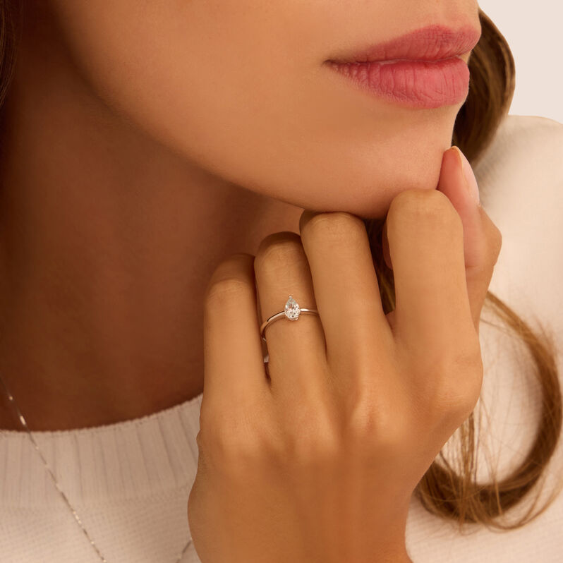 Anello Solitario Acquamarina Oro Bianco Acquamarina - Anelli con Pietre Donna | Stroili