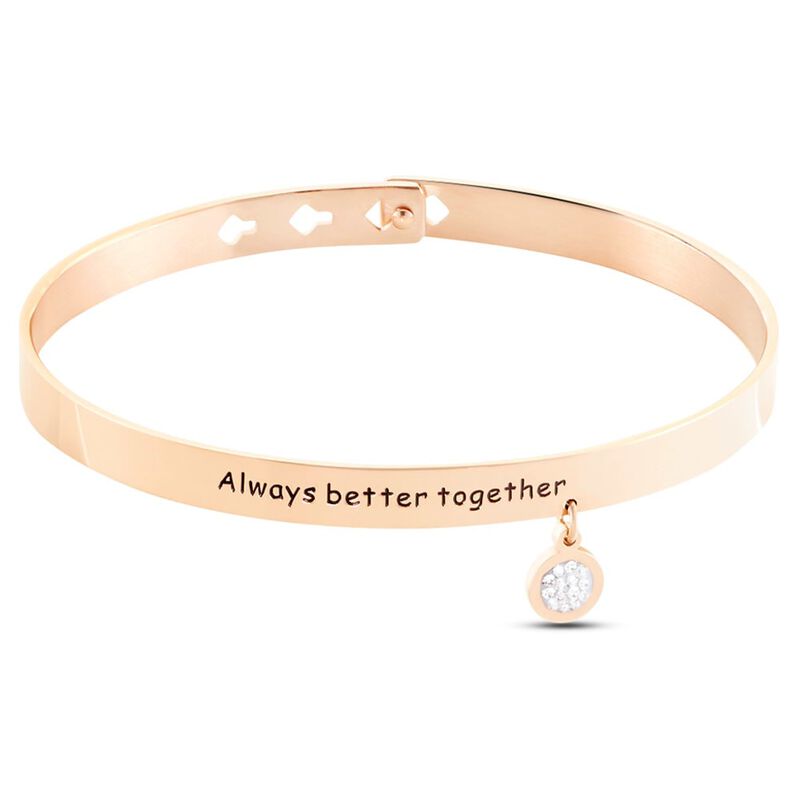 Bangle Sunrise Acciaio Rosa Cristallo - Bracciali Rigidi Donna | Stroili