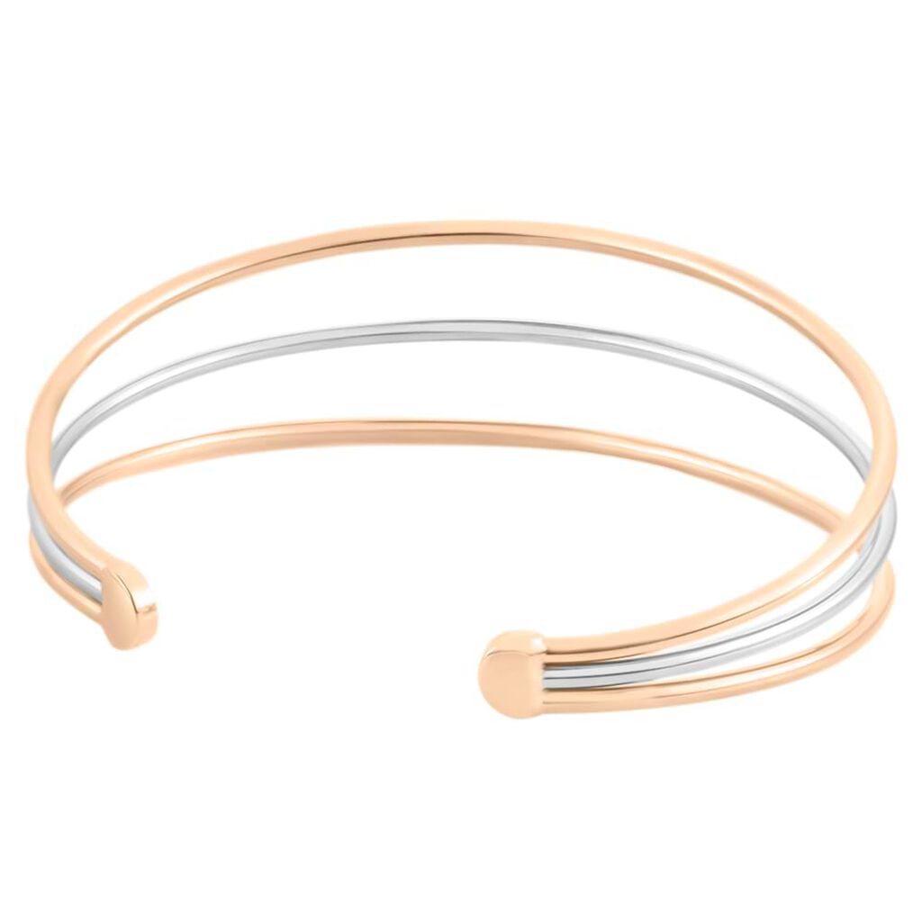 Bangle Lady Code Acciaio Bicolore Bianco / Rosa - Bracciali Rigidi Donna | Stroili