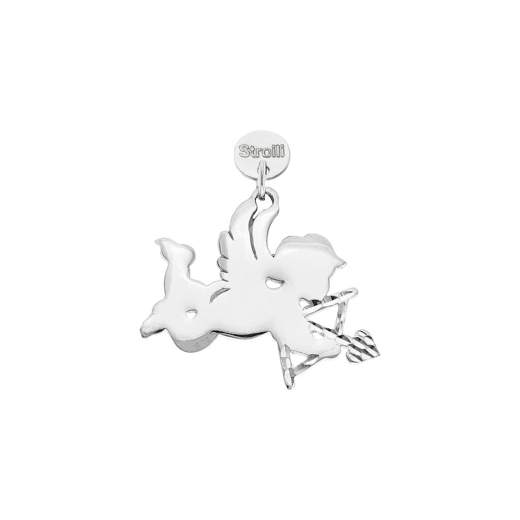 Charm in argento rodiato diamantato