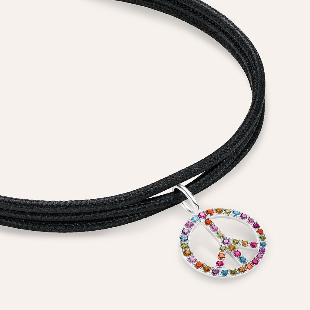 Choker Magnetico Cordino Nero e Acciaio Dorato - Catenina Unisex | Stroili