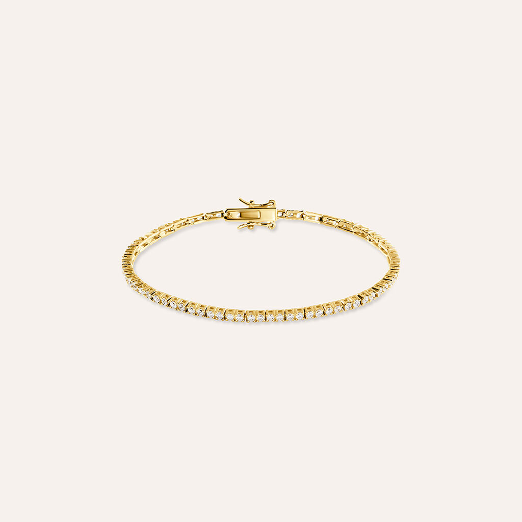 Bracciale Tennis Silver Glow Argento Dorato Cubic Zirconia