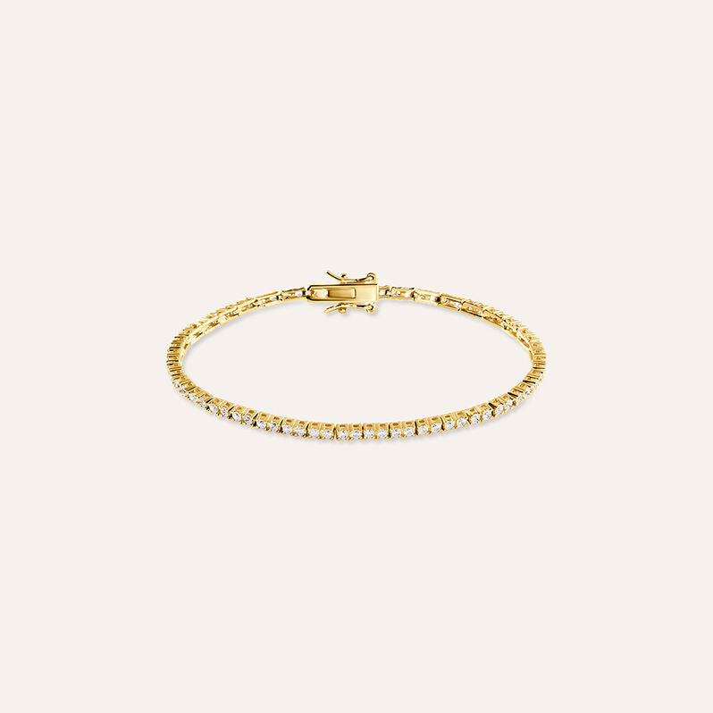 Bracciale Tennis Silver Glow Argento Dorato Cubic Zirconia - Bracciali Tennis Donna | Stroili