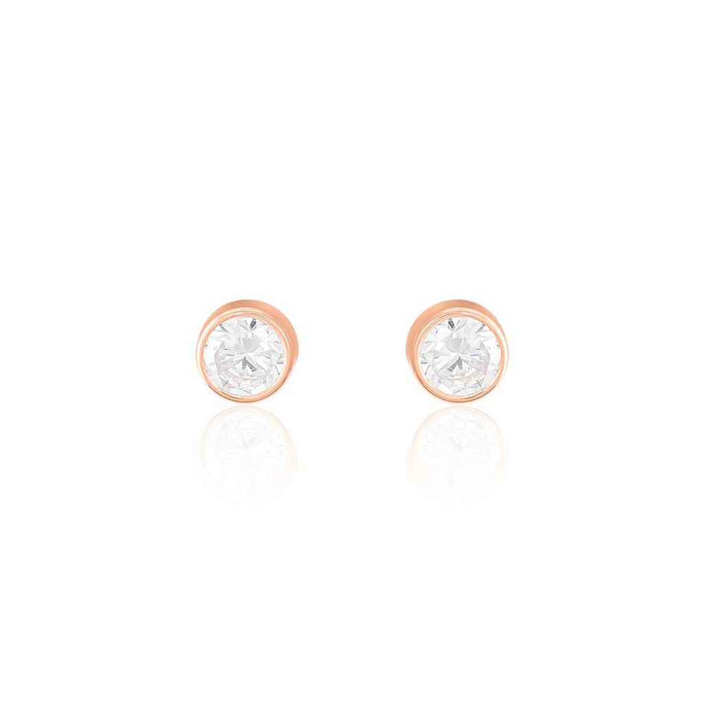 Orecchini in oro rosa e zirconi