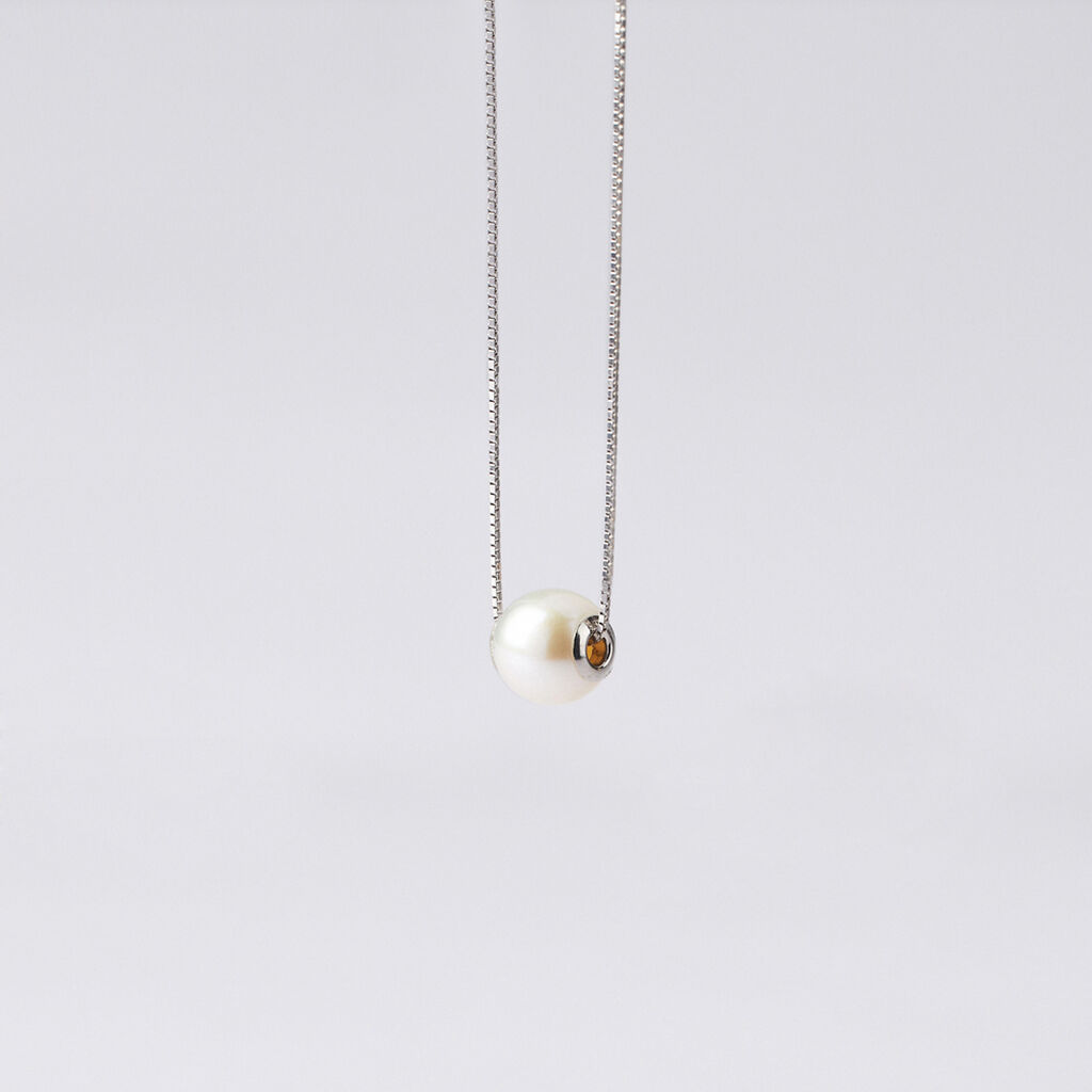 Collana Gabrielle Oro Bianco Perla D'Acqua Dolce - Collane Donna | Stroili