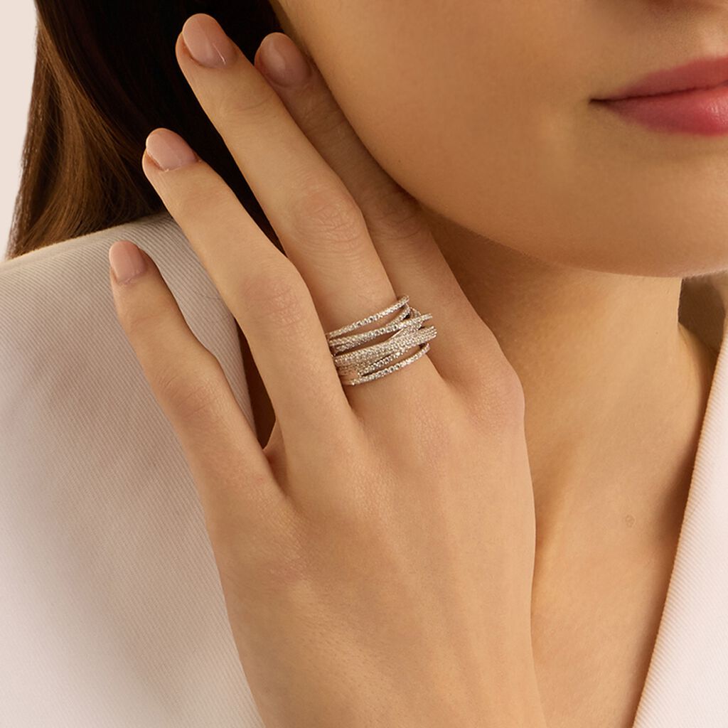 Anello Fascia Silver Elegance Argento Rodiato Cubic Zirconia