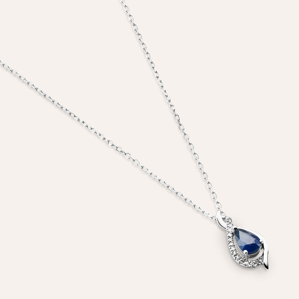 Collana Charlotte Oro Bianco Zaffiro Diamante - Collane Donna | Stroili