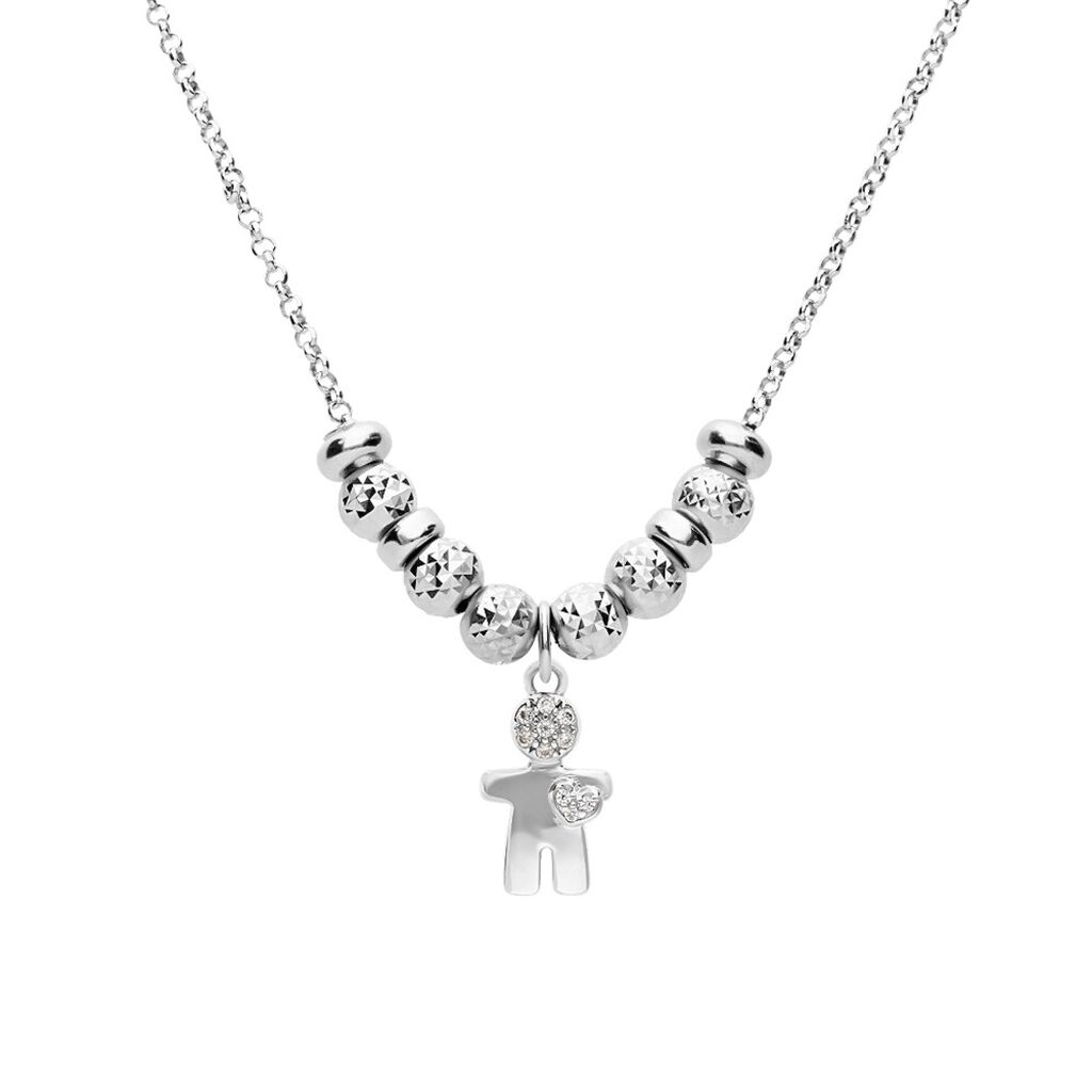 Pendente Love Beats Argento Rodiato Cubic Zirconia