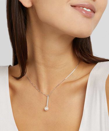 Collana Silver Pearls Argento Rodiato Cubic Zirconia Perla sintetica