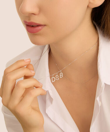 Pendente Po&egrave;me Oro Bianco Cubic Zirconia