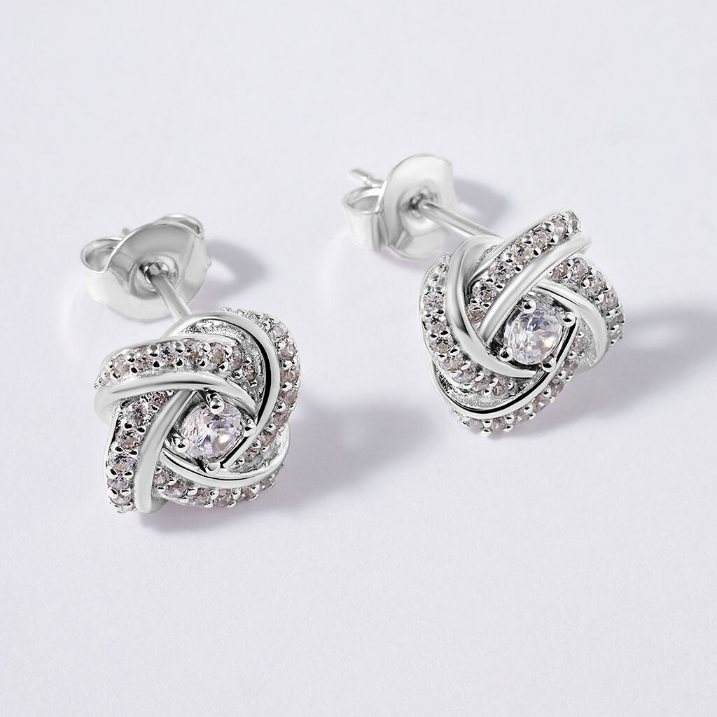 Orecchini Lobo Silver Elegance Argento Rodiato Cubic Zirconia - Orecchini a Lobo Donna | Stroili
