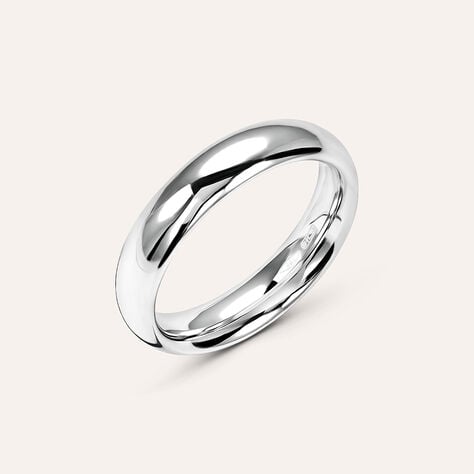 Fede Comoda Leggera 4.5 mm Oro Bianco - Anelli con Incisione Unisex | Stroili