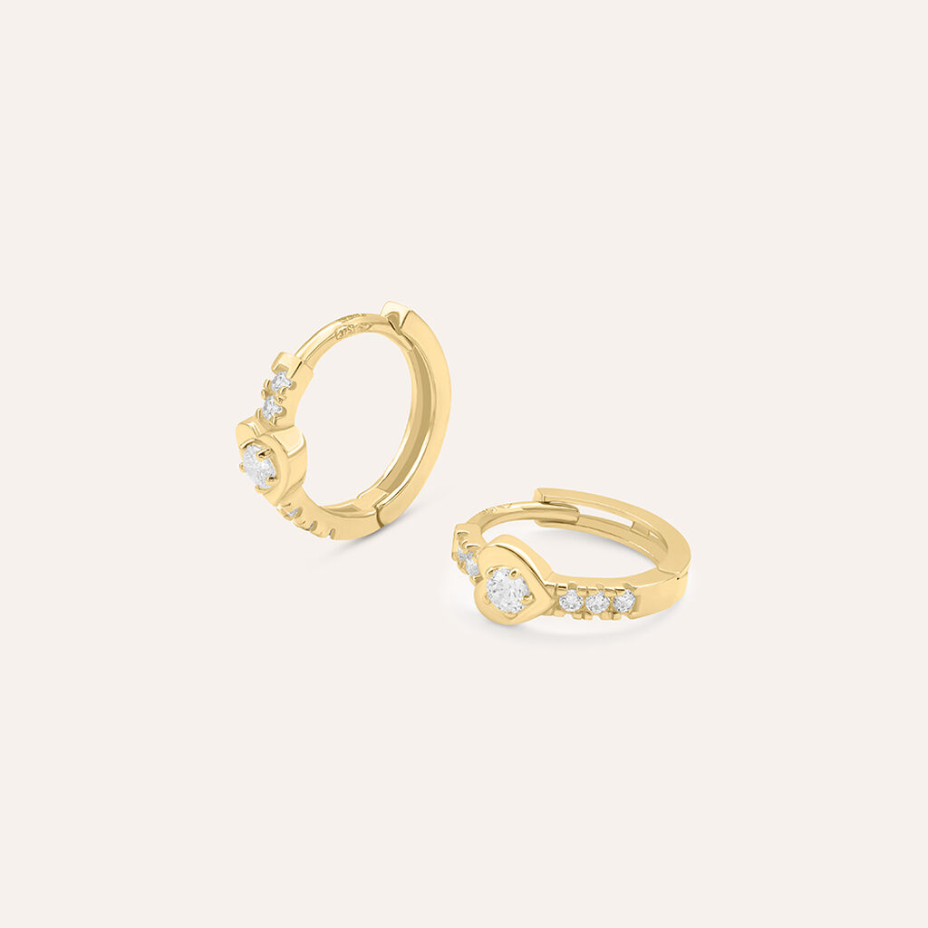 Orecchini A Cerchio Claire Oro Giallo Cubic Zirconia - Orecchini a Cerchio Donna | Stroili