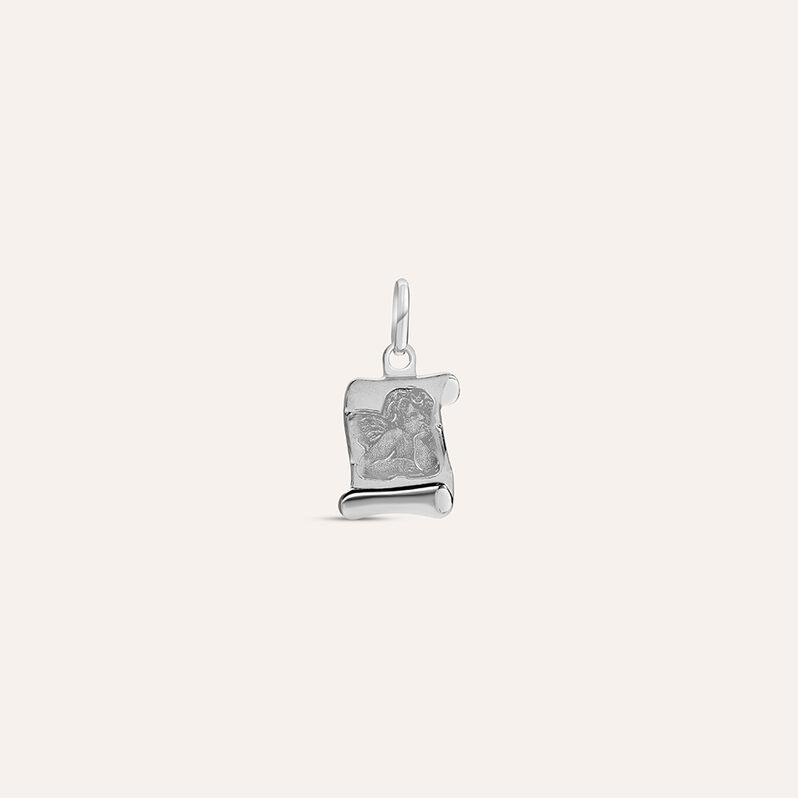 Pendente Holy Oro Bianco - Ciondoli con Incisione Unisex | Stroili