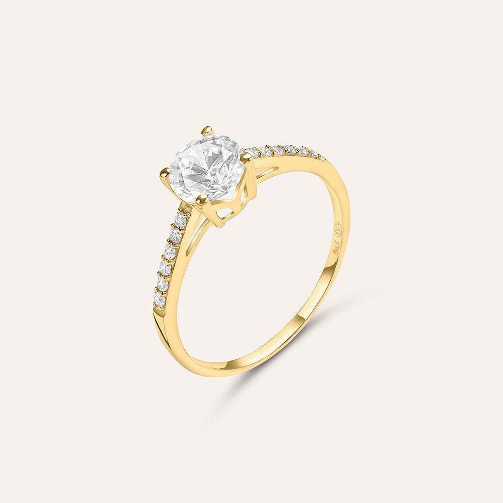 Anello Solitario Claire Oro Giallo Cubic Zirconia