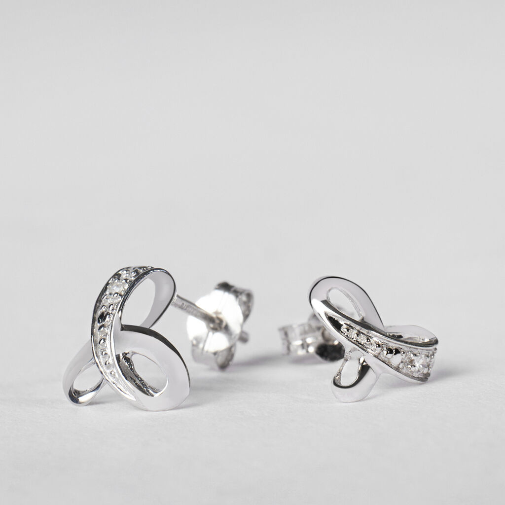 Orecchini Lobo Sophia Oro Bianco Diamante - Orecchini a Lobo Donna | Stroili