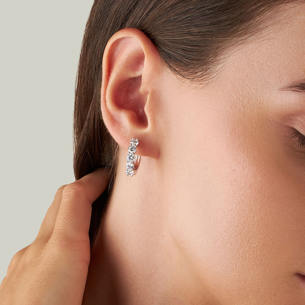 Orecchini A Cerchio Silver Elegance Argento Rodiato Cubic Zirconia - Orecchini a Cerchio Donna | Stroili