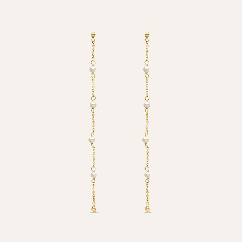Orecchini Pendenti Gabrielle Oro Giallo Perla D'Acqua Dolce