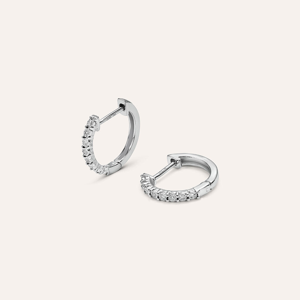 Orecchini A Cerchio Sophia Oro Bianco Diamante - Gioielli Donna | Stroili