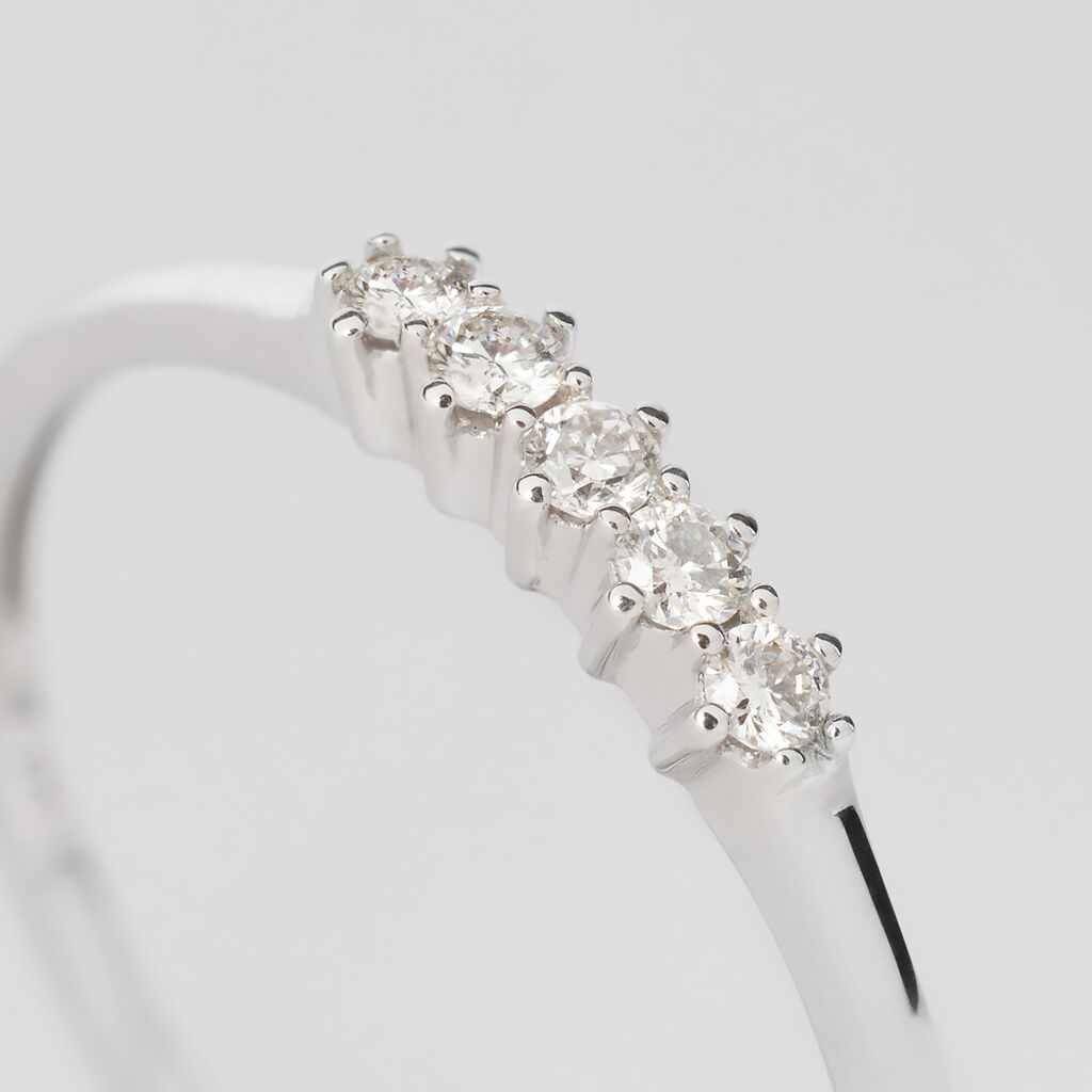 Anello Riviere Grace Oro Bianco Diamante - Anelli Riviere Donna | Stroili