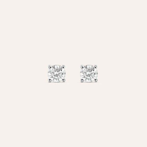 Orecchini Lobo Punto Luce Diamade Oro Bianco Diamante Lab-Grown - Orecchini a Lobo Donna | Stroili